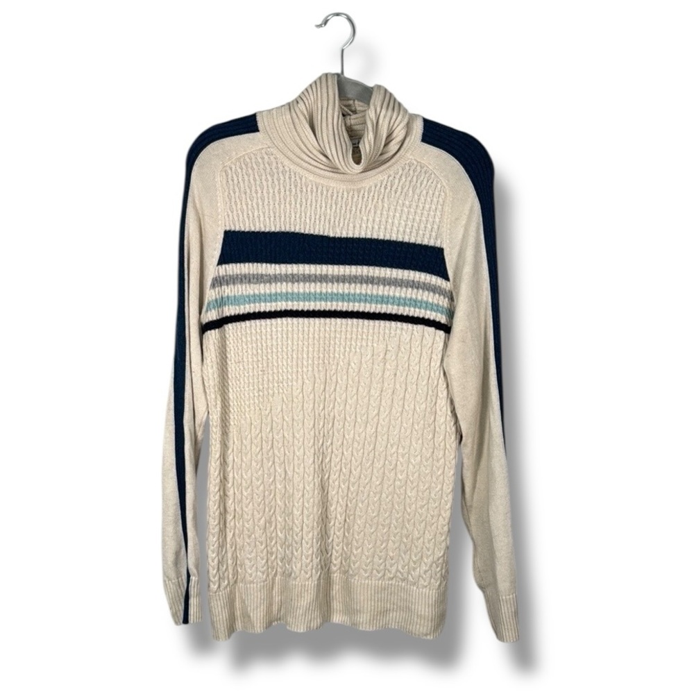 SMARTWOOL Dacono Ski Sweater Merino Wool Blend Cable Knit Turtleneck‎ Women XL